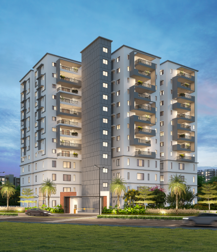 East Facing View Of 2 and 3BHK Gated Community Apartments in Bachupally 